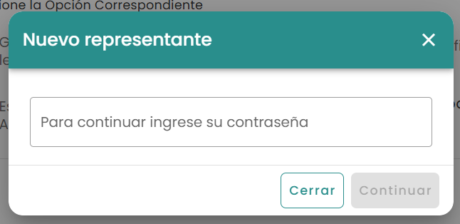 Confirmación con contraseña