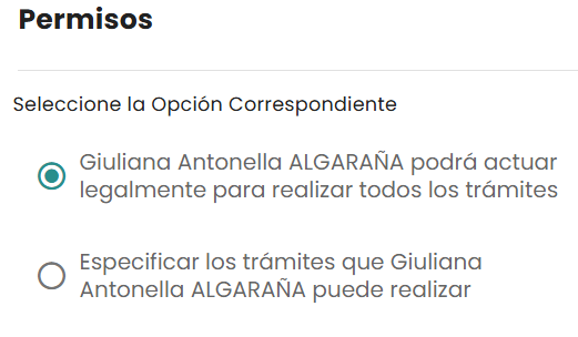 Selección de Poder total o específico
