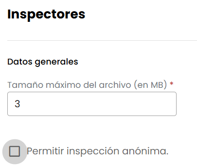 Casilla Permitir inspección anónima