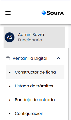Acceso al Constructor de ficha desde Ventanilla Digital