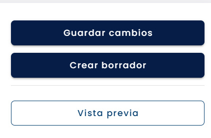 Botón Crear borrador en la pantalla del trámite