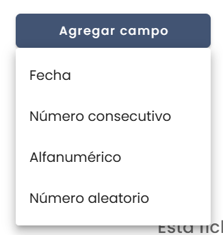 Selector de tipo de campo del identificador