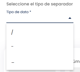 Selector del separador de campos